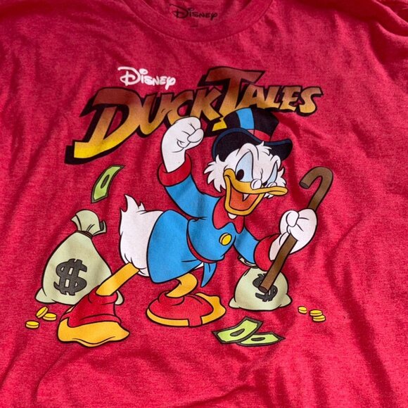 Disney Ducktales Adult Graphic Print Short Sleeve T-Shirt-Red-Size XL-GUC - Picture 2 of 4